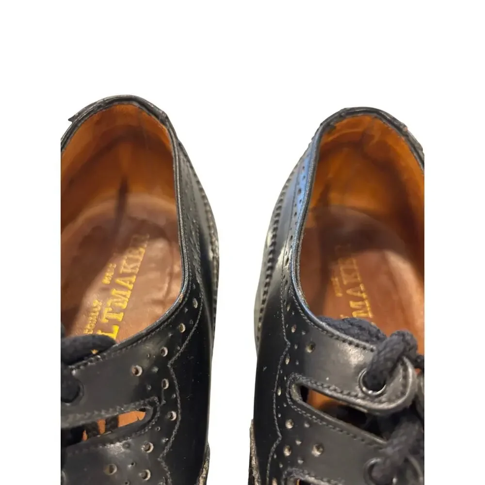 Kiltmaker Men's Ghillie Brogues Black Leather Wingtip Shoes UK 10 US 11